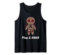 Halloween Horror Pins and Chill Funny Voodoo Doll Camiseta sin Mangas