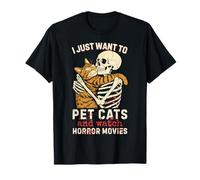 Halloween I Just Want To Pet Cats and Watch Horror Movies Camiseta