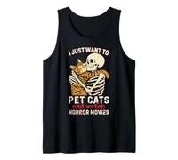 Halloween I Just Want To Pet Cats and Watch Horror Movies Camiseta sin Mangas