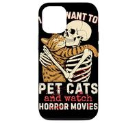 Halloween I Just Want To Pet Cats and Watch Horror Movies Carcasa para iPhone 12/12 Pro