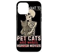 Halloween I Just Want To Pet Cats and Watch Horror Movies Carcasa para iPhone 12 Mini