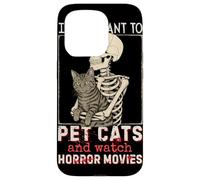 Halloween I Just Want To Pet Cats and Watch Horror Movies Carcasa para iPhone 15 Pro