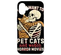 Halloween I Just Want To Pet Cats and Watch Horror Movies Carcasa para iPhone 16 Plus