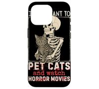 Halloween I Just Want To Pet Cats and Watch Horror Movies Carcasa para iPhone 16 Pro