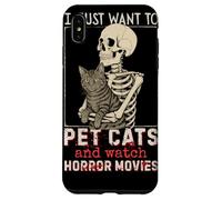 Halloween I Just Want To Pet Cats and Watch Horror Movies Carcasa para iPhone XS MAX