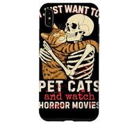 Halloween I Just Want To Pet Cats and Watch Horror Movies Carcasa para iPhone XS MAX