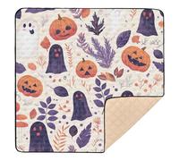 Halloween in The Safari - Alfombra de juego grande y resistente para bebés para interiores y exteriores, acogedora, transpirable, para bebés y niños pequeños, 50 x 50 pulgadas