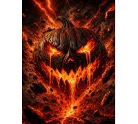 Halloween Infernal Pumpkin: Lined Notebook | Gothic Horror Journal | Fiery Jack-O'-Lantern Artwork | Dark Fantasy Gift for Spooky Season Lovers