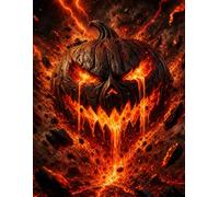 Halloween Infernal Pumpkin: Lined Notebook | Gothic Horror Journal | Fiery Jack-O'-Lantern Artwork | Dark Fantasy Gift for Spooky Season Lovers