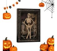 Halloween Infinity Mirror Skeleton Frame LED Lighted Spooky Table Ornament
