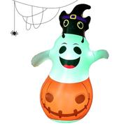 Halloween Inflatable - 5FT Pumpkin Ghost Lighted Outdoor Decoration
