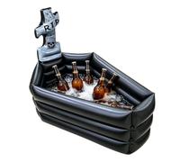 Halloween Inflatable Cooler - Chills Party Drinks Quickly, Spooky Coffin Skeleton Novelty Shape, 90x60x90cm Dimensions + 1000g Heavy Build, Plastiic Heavy Duty PVC Ice Bucket - For Garden Lawns & Pool