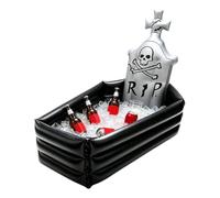 Halloween Inflatable Cooler - PVC 35 Inch | Coffin Drink Ice Bucket with Large Capacity | Blow Up Beverage Cooler Skeleton Party Decoration For Pool Party Backyard Barbecue Camping Halloween Events