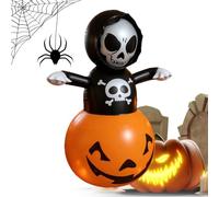 Halloween Inflatable Decoration - 120x80x50cm LED Skull Pumpkin Display