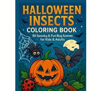 Halloween Insects Coloring Book - 50 Spooky & Fun Bug Scenes for Kids & Adults: Vertical 8.5×11 Line Art Coloring for Halloween Lovers - Spiders, Beetles, Moths & More