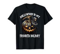 Halloween Is My Favorite Holiday Creepy Pumpkin Death Skull Camiseta