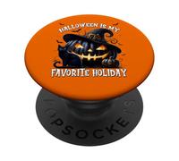 Halloween Is My Favorite Holiday For Witches Mystic Cat PopSockets PopGrip Adhesivo