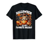 Halloween Is My Favorite Holiday Graphic Happy Halloween Cat Camiseta
