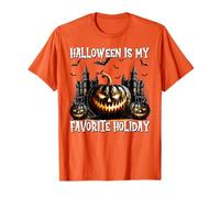Halloween Is My Favorite Holiday Graphic with Black Pumpkins Camiseta