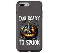 Halloween Jack O Lantern Pumpkin and Bats Too Scary To Spook Carcasa para iPhone 7 Plus/8 Plus