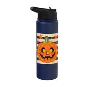 Halloween Jack O Lantern Pumpkin Spooky Season Stainless Steel Insulated Water Bottle