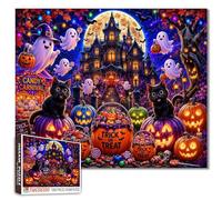 Halloween Jigsaw Puzzles 1000 Pieces for Adults, Families(Black Cats,Candy Carnival,Trick Or Treat) Pieces Fit Together Perfectly 19,7 x 27,6 pulgadas Frameable Freedom Puzzle Art