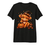 Halloween Kawaii Highland Cow Mago Bruja Halloween Camiseta Premium