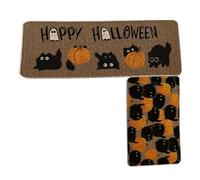 Halloween Kitchen Mat - Halloween Carpet, 2 piezas Kitchen Floor Mats | Spooky Comfort Kitchens Rug, Under Sink Kitchen Runner Rug for Farmhouse Home Kitchen Bathroom 40 x 120 cm
