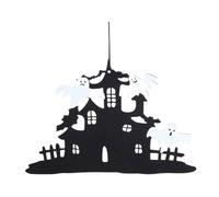 Halloween La Bruja está en señal - Decoración Colgante de la Pared de Letras Negras | Señal de Bruja de Madera rústica para el Porche, la Puerta, el Patio, la casa embrujada o el hogar, la decoració