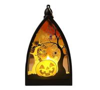 Halloween Lamp, Spooky Led Lantern, 3.7x1.97x6.38 Inches Battery Operated Flickering Glow, Sturdy Holiday Accent, Tabletop Decorative Light for Home Decor, Indoor, Outdoor, Desk, Party, Garden, Porch