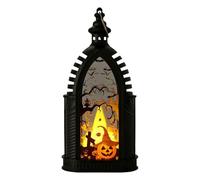 Halloween Lantern Outdoor - Vela parpadeante LED, lámpara de terror espeluznante para decoración de , resistente con batería segura, luz de vela colgante para patio y hogar
