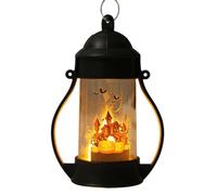 Halloween Lantern, Skull Pumpkin Decor, Led Night Light Display, 2,68 x 6,3 pulgadas Battery Operated Flickering Lamp, Spooky Accent Piece for Living Room, Bedroom, Garden, Porch, Fireplace Use