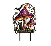 Halloween Lawn Stakes - Easy Install Spooky Metal Yard Signs & Prop | | Scary Holiday Outdoor Decoration For Pathway, Garden & Porch; Weather Resistant Black Silhouette Ghost Figures