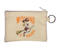 Halloween Let's Get Spooky Witching A'round Kinky Witch - Monedero con llavero, color beige, beige, Talla única