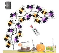 Halloween Light, Halloween Garland with Orange Pumpkin Bat Lighting, 8 Modes Battery Operated Waterproof String Lights for Indoor and Outdoor Use, Living Room, Window, Mantle, Balcony, Home Decor