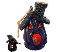 Halloween Light, Indoor Haunted House Lamp, Spooky Pumpkin Ornament, Gothic Holiday Lighting, Festive Lawn Decoration, Eerie Illumination for Party Home Interior Hallway Festival, 3.15x2.56x4.33 Inch