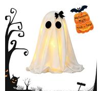 Halloween Light-Up Ghosts Decorations with Witch Hats, Table Decor (A-1)