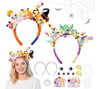 Halloween Limpiapipas de Tubería, Limpiadores de Pipas para Manualidades, DIY Halloween Diademas, Alambre de Chenilla Limpiadores, Chenilla Tallos para Niños Adulto Fiesta Decoración Bricolaje