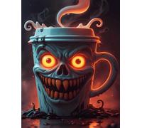 Halloween Lined Notebook - Scary Mug Cover | Themed Journal, Creative Writing Book & Spooky Note-Taking Pad: Perfect for Halloween journaling, ... for horror lovers and dark aesthetic fans.