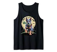 Halloween Luna Australian Cattle Dog Boyero Australiano Camiseta sin Mangas