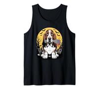 Halloween Luna Mano Zombi Petit Basset Griffon Vendéen PBGV Camiseta sin Mangas