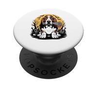 Halloween Luna Mano Zombi Petit Basset Griffon Vendéen PBGV PopSockets PopGrip Adhesivo
