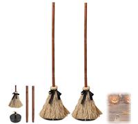 Halloween Magic Broom, Floating Broom Halloween, Haunted Dancing Brooms, Masquerade Decoration, for Indoor & Outdoor Porch Halloween Party Decorations with Lights (2 PCS)