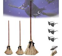 Halloween Magic Broom, Floating Witch's Broom -Haunted Dancing Brooms, Dancing Magic Witch Broomstick, Indoor Outdoor Porch Halloween Party Decorations (3pcs)