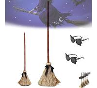 Halloween Magic Broom, Floating Witch's Broom -Haunted Dancing Brooms, Dancing Magic Witch Broomstick, Indoor Outdoor Porch Halloween Party Decorations (2pcs)