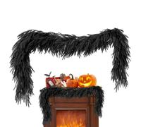 Halloween Mantel Garland 5.9ft Black Artificial Decorative Wreath