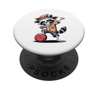 Halloween Mapache Dabbing Jugador De Dodgeball PopSockets PopGrip Adhesivo