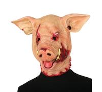Halloween Máscara Cerdo Sangrienta Cabeza Cortada De Látex Rosa