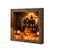 Halloween Memory Box - LED DIY Photo Frame Craft Kit With Wooden Display