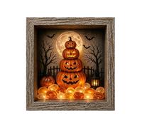 Halloween Memory Box - LED DIY Photo Frame Craft Kit With Wooden Display